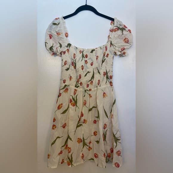 Reformation Orangerie Mini Dress Tulip Bianca Size Medium - Picture 3 of 8